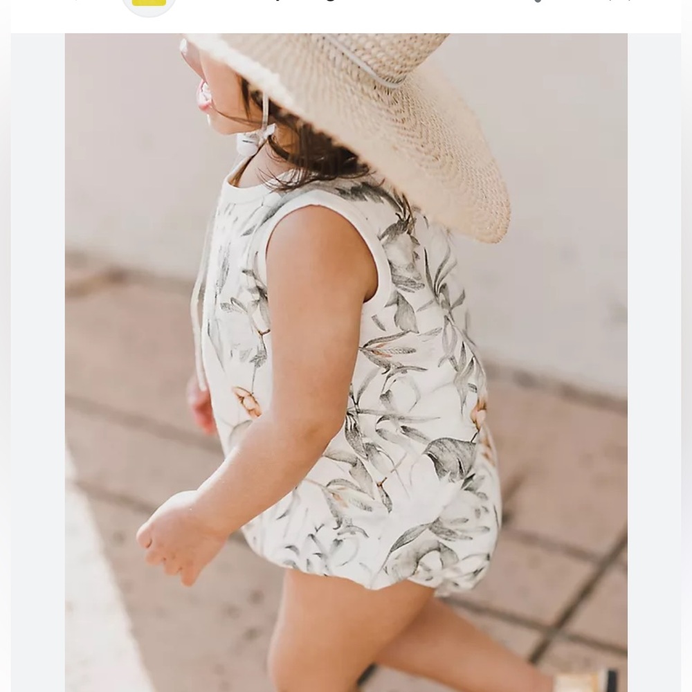 Rylee + Cru Tropical Print Bubble Romper Onesie